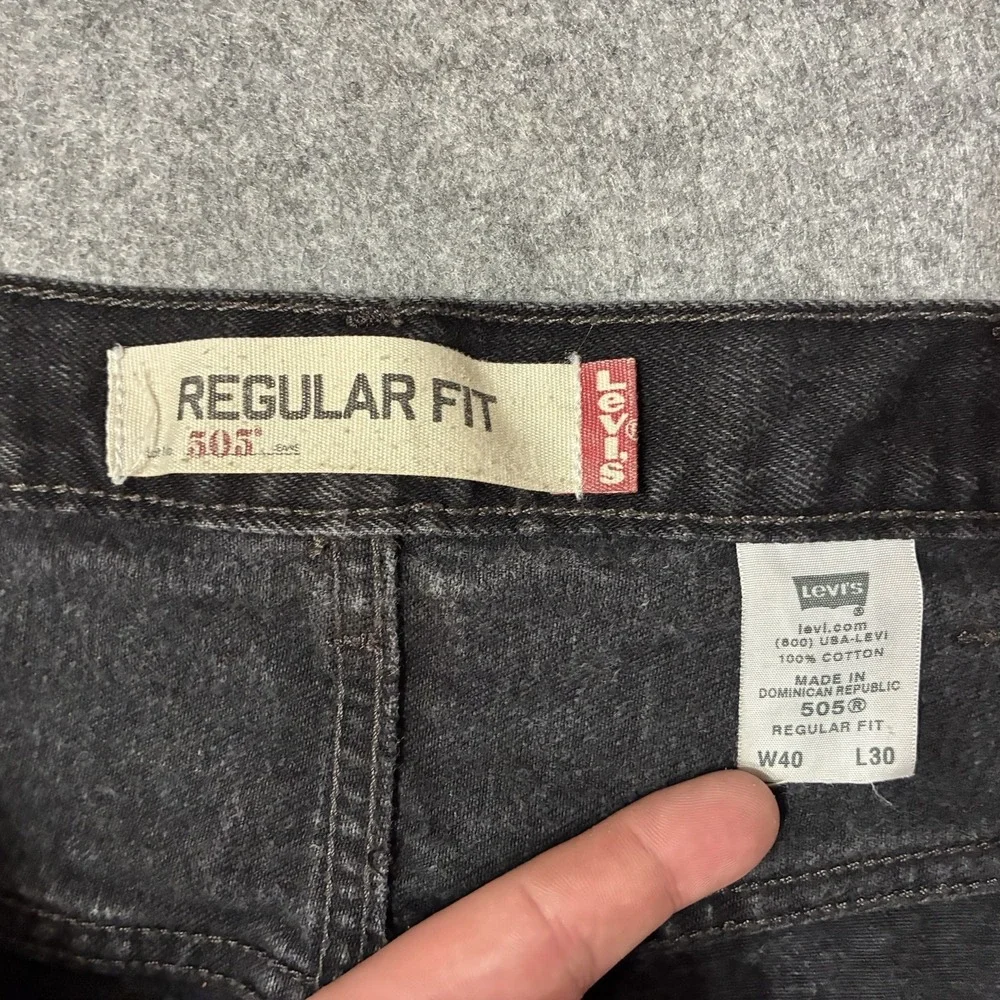 Vintage Y2K Mens Levis 505 Regular Fit Straight Leg Black Denim Jeans 38x29